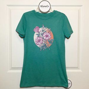 Aeropostale Juniors Graphic Tee Green Size M